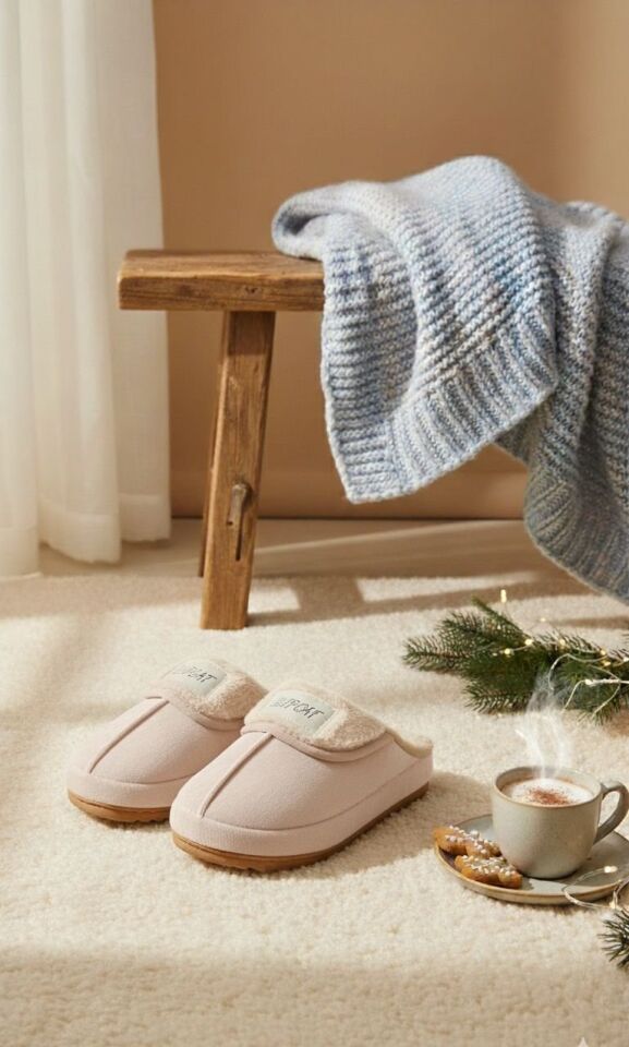 Kadın Desenli Peluş Kaymaz Hafif Tabanlı Tüylü Terlik Çeyiz Bohça Ev Terliği KREM - 40