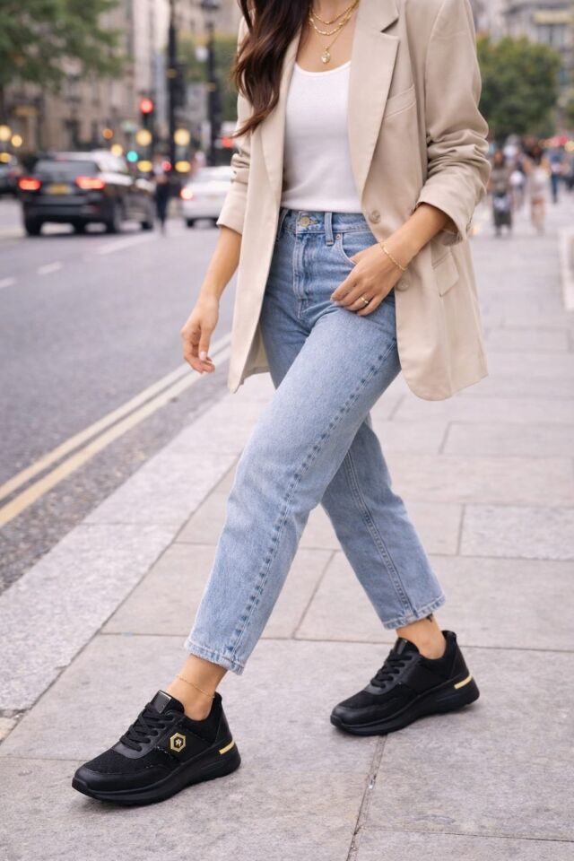 Dantel Detaylı Trend 5 Cm Platform Yüksek Taban Kadın Sneaker Spor Ayakkabı SİYAH-SİYAH - 40