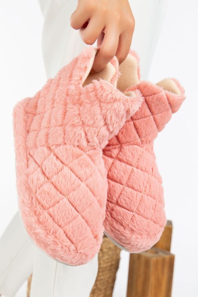 Kadın Panduf Ev Botu Ev Ayakkabısı Kalın Hafif Taban AÇIK PUDRA - 38