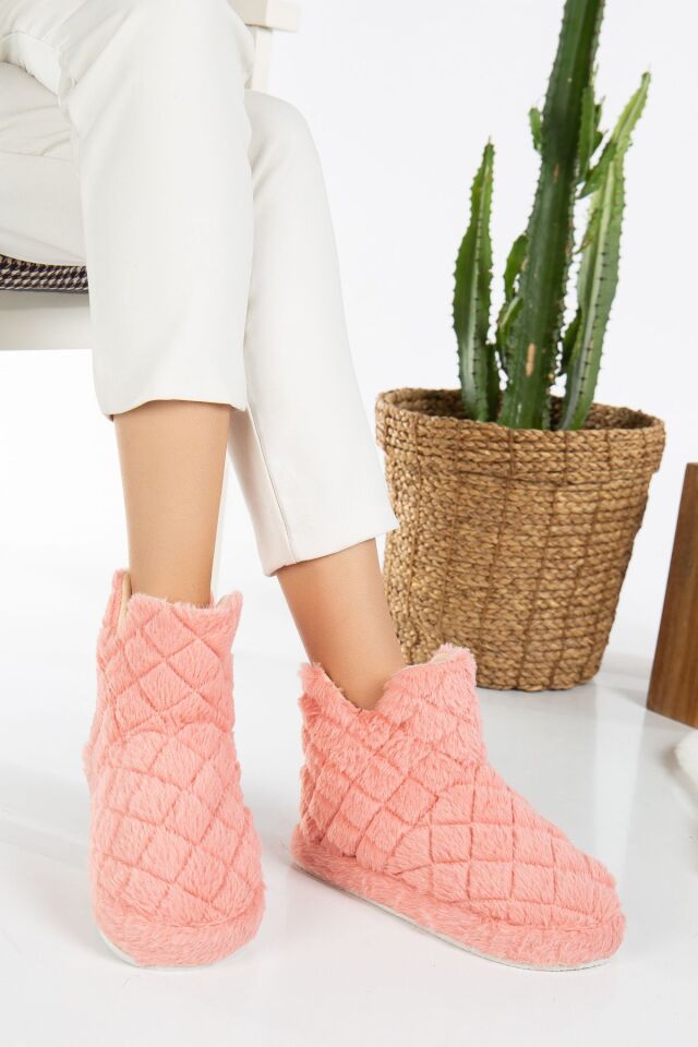 Kadın Panduf Ev Botu Ev Ayakkabısı Kalın Hafif Taban AÇIK PUDRA - 38