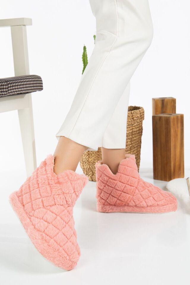 Kadın Panduf Ev Botu Ev Ayakkabısı Kalın Hafif Taban AÇIK PUDRA - 38