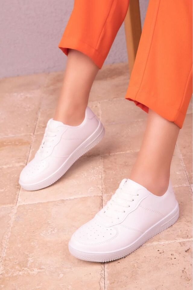 Beyaz - Unisex Spor Ayakkabı Günlük Sneakers BEYAZ - 42