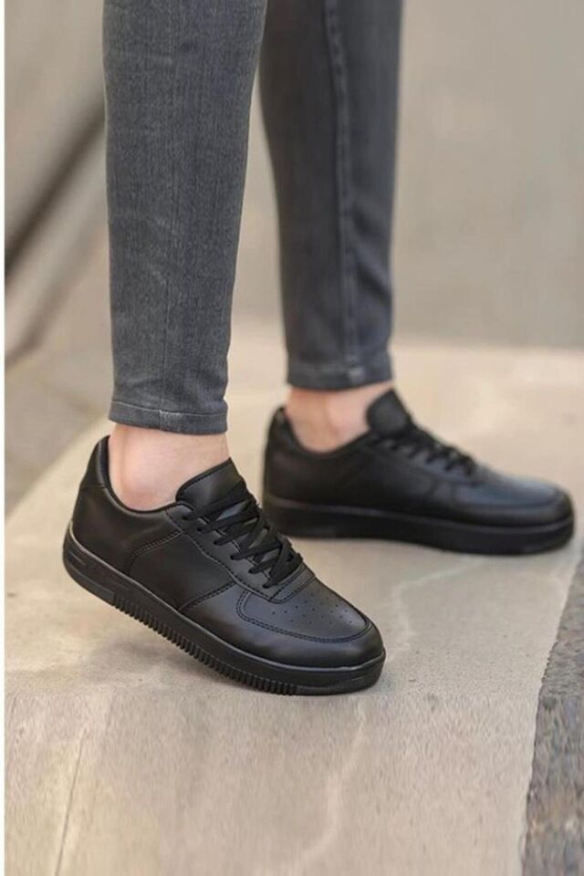 Beyaz - Unisex Spor Ayakkabı Günlük Sneakers SİYAH - 38