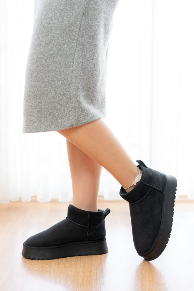 Kadın Bot Kadın Ayakkabı Içi Kürklü Bot Kalın Tabanlı Bot Modeli SİYAH - 33