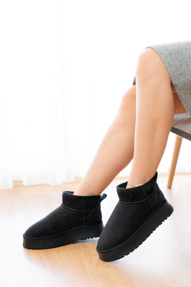 Kadın Bot Kadın Ayakkabı Içi Kürklü Bot Kalın Tabanlı Bot Modeli SİYAH - 33