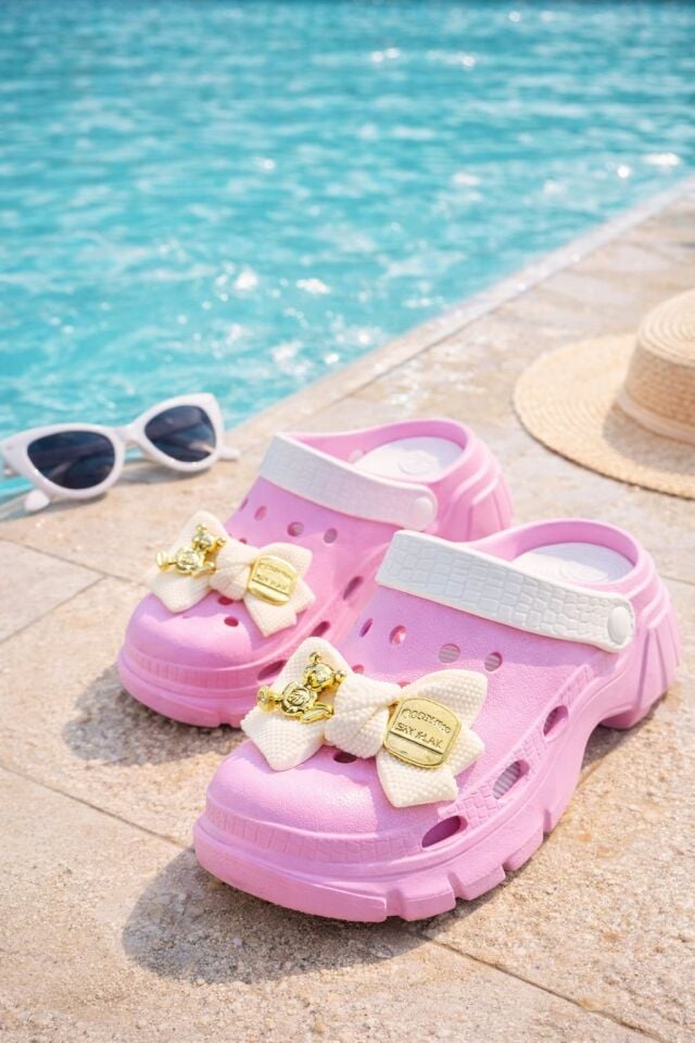 Kadın Eva Deniz Plaj Doktor Hemşire Hastane Confort Rahat Sandalet Terlik PEMBE - 40