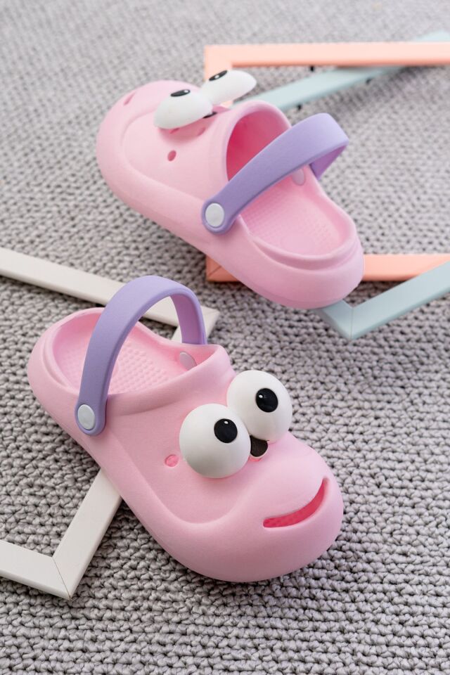 Köpek Figürlü Hayvanlı Çocuk Sandalet Sessiz Taban PUDRA - 34