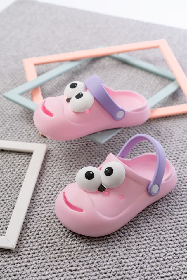 Köpek Figürlü Hayvanlı Çocuk Sandalet Sessiz Taban PUDRA - 34