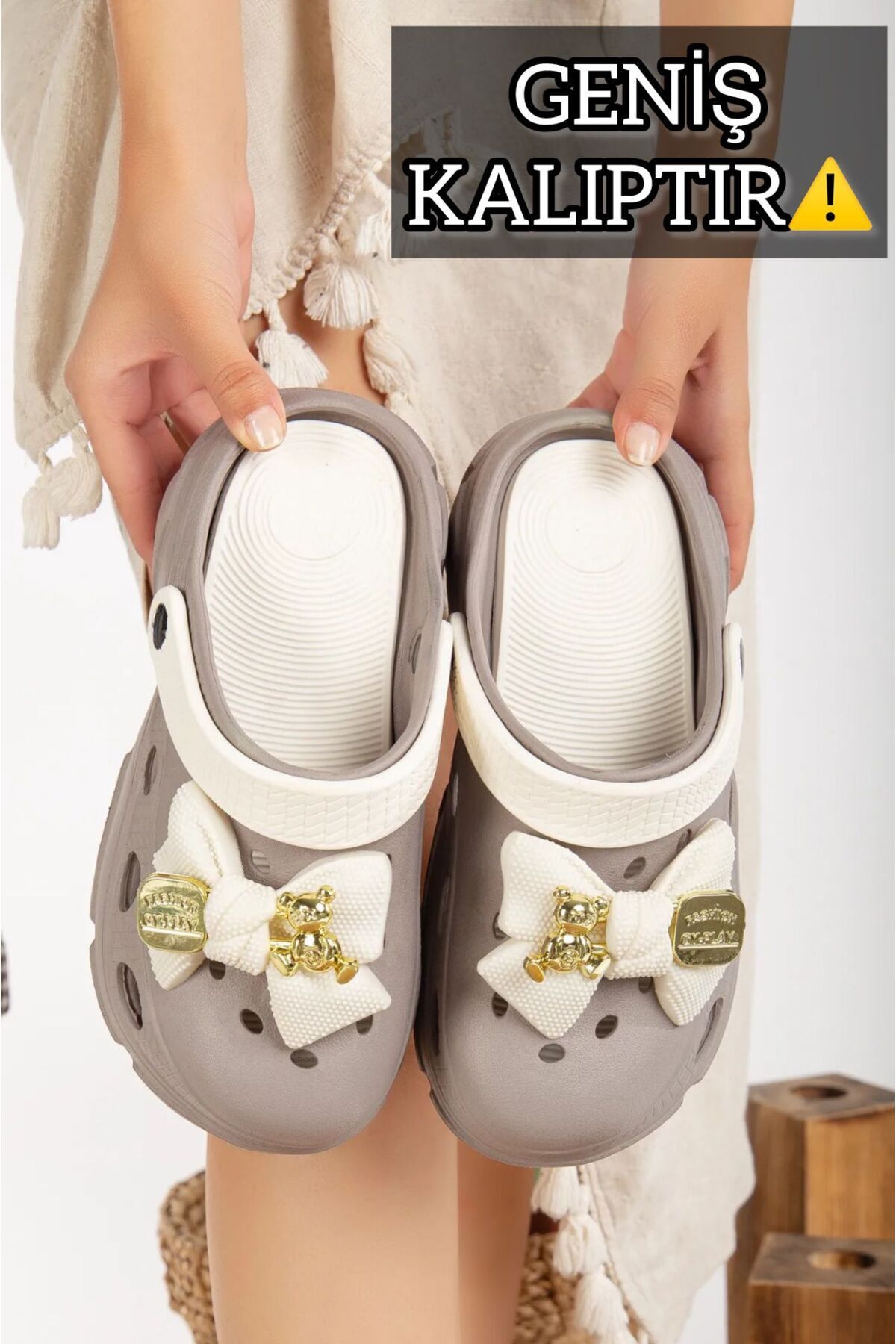 Kadın Eva Deniz Plaj Doktor Hemşire Hastane Confort Rahat Sandalet Terlik VİZON VANİLYA - 40