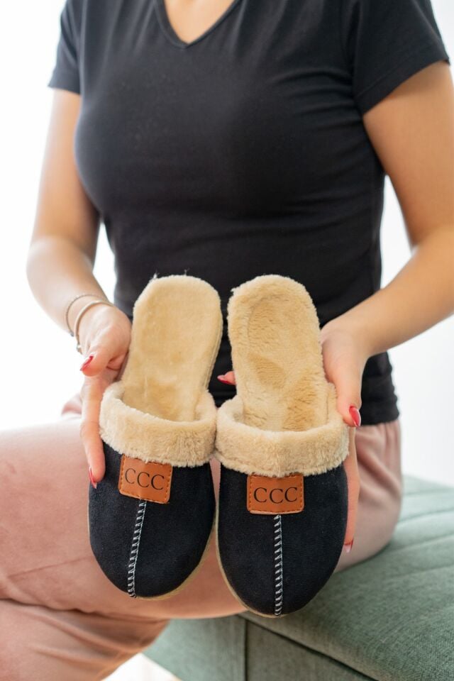 Kadın Terlik Ev Terliği-Misafir Terliği-Bohça Terliği-Çeyiz Terliği SİYAH - 40