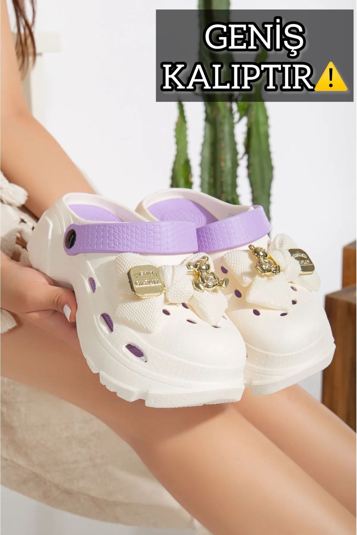 Kadın Eva Deniz Plaj Doktor Hemşire Hastane Confort Rahat Sandalet Terlik VANİLYA MOR - 39