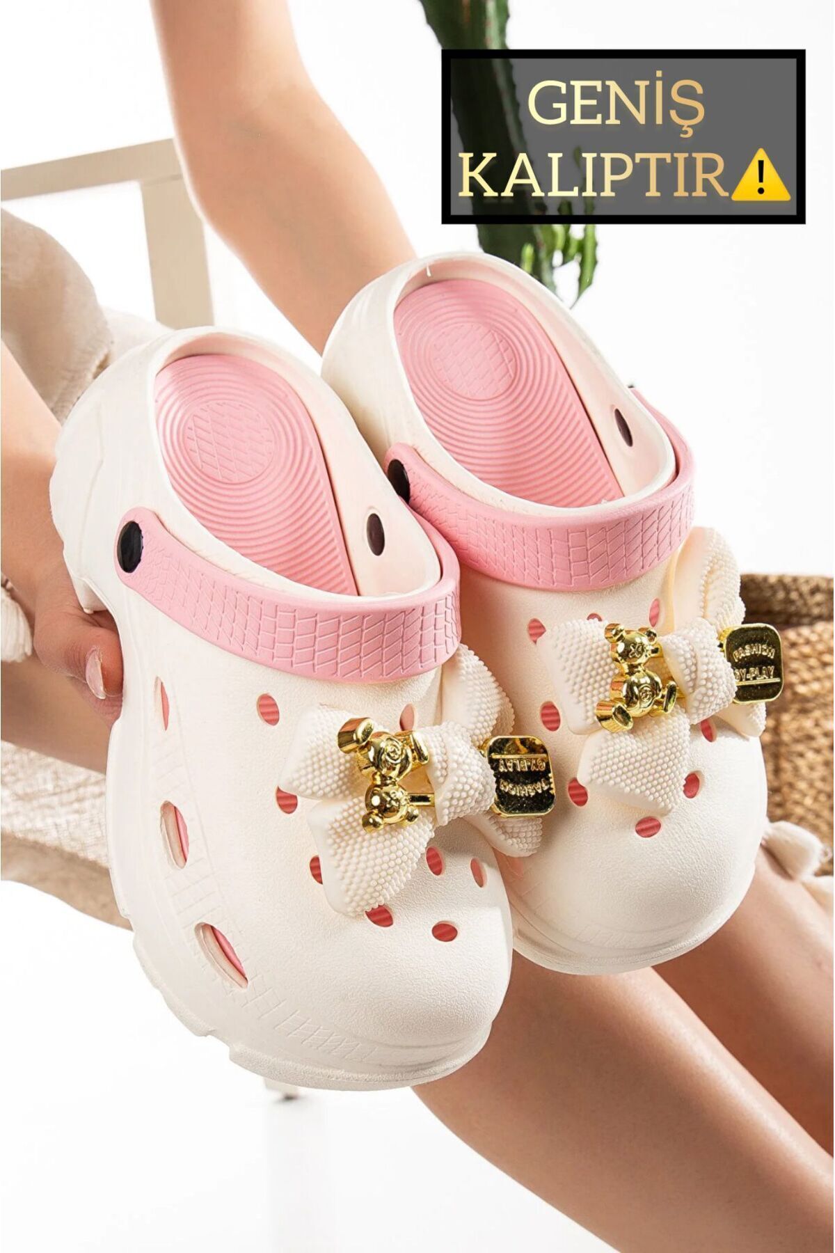 Kadın Eva Deniz Plaj Doktor Hemşire Hastane Confort Rahat Sandalet Terlik VANİLYA PUDRA - 39