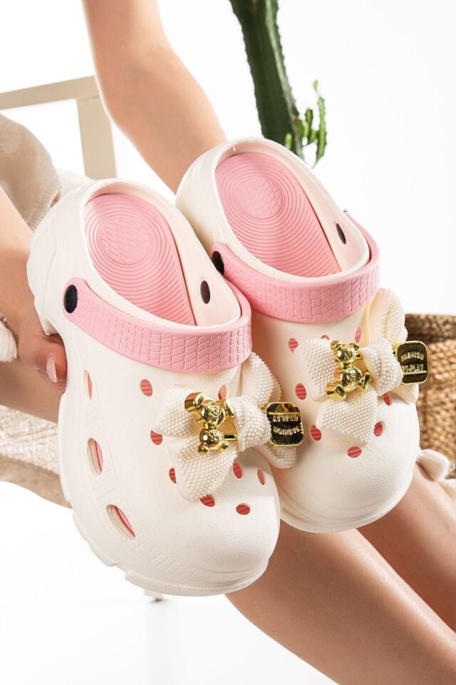 Kadın Eva Deniz Plaj Doktor Hemşire Hastane Confort Rahat Sandalet Terlik VANİLYA PUDRA - 39