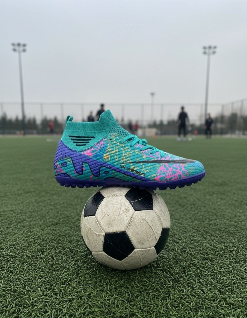 Çoraplı Çim Ve Halı Saha Futbol Ayakkabısı TURKUAZ-MOR - 39