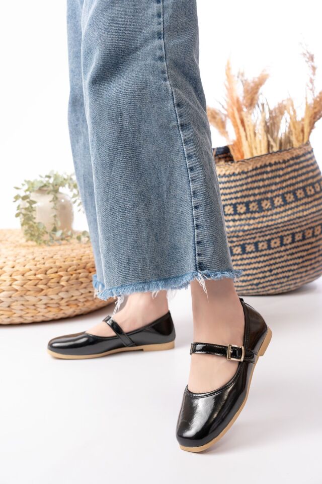 STL-108 Tokalı Babet Günlük Kadın Ayakkabı Ev Babeti SİYAH - 37