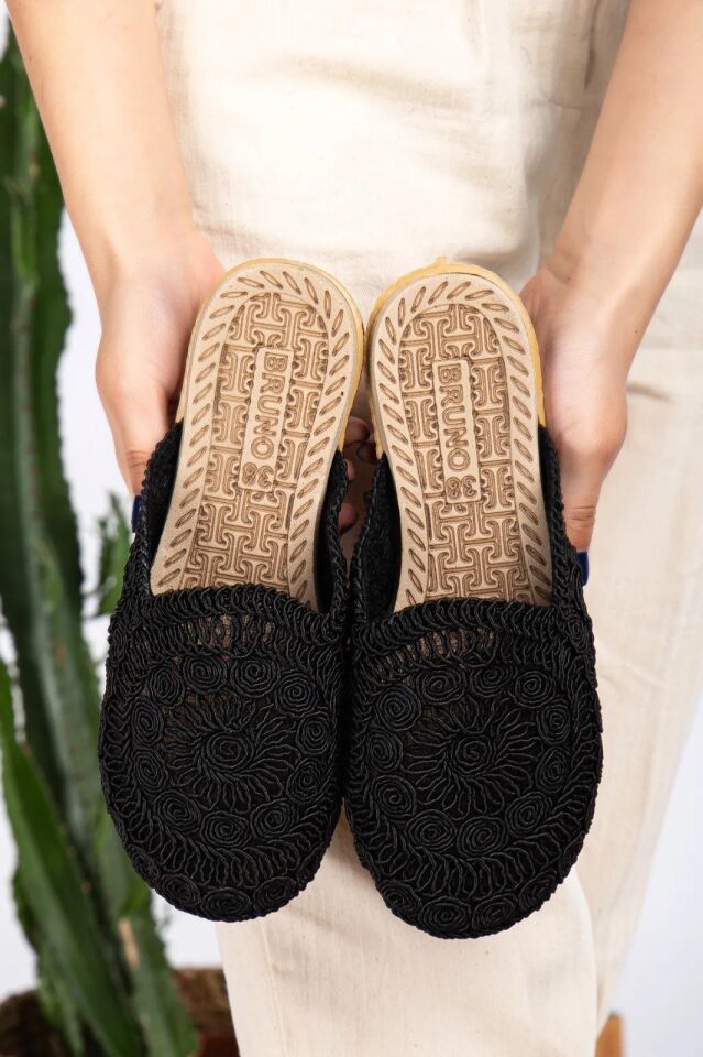 3'lü Kadın Kaymaz Sokak Plaj Banyo Yazlık Gündelik Terlik ÜÇLÜ HASIRLI ÇARIK - 39