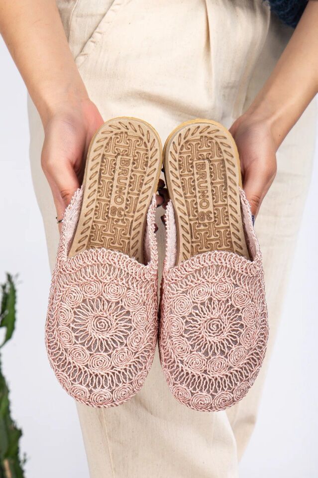 3'lü Kadın Kaymaz Sokak Plaj Banyo Yazlık Gündelik Terlik ÜÇLÜ HASIRLI ÇARIK - 39