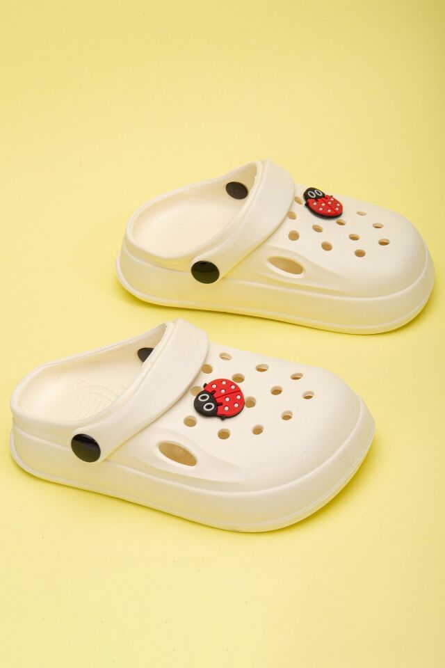 Unisex Çocuk Figürlü Sticker Sandalet-Terlik EKRU UĞUR BÖCEĞİ - 28