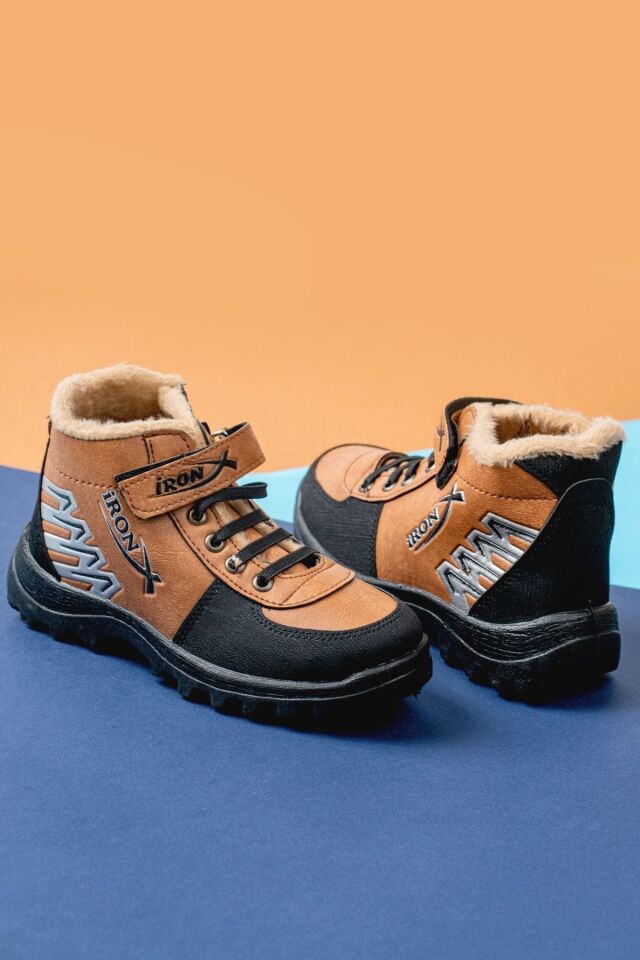 Çocuk Yünlü Soğuğa Dayanıklı Kışlık Günlük Bot TABA - 30