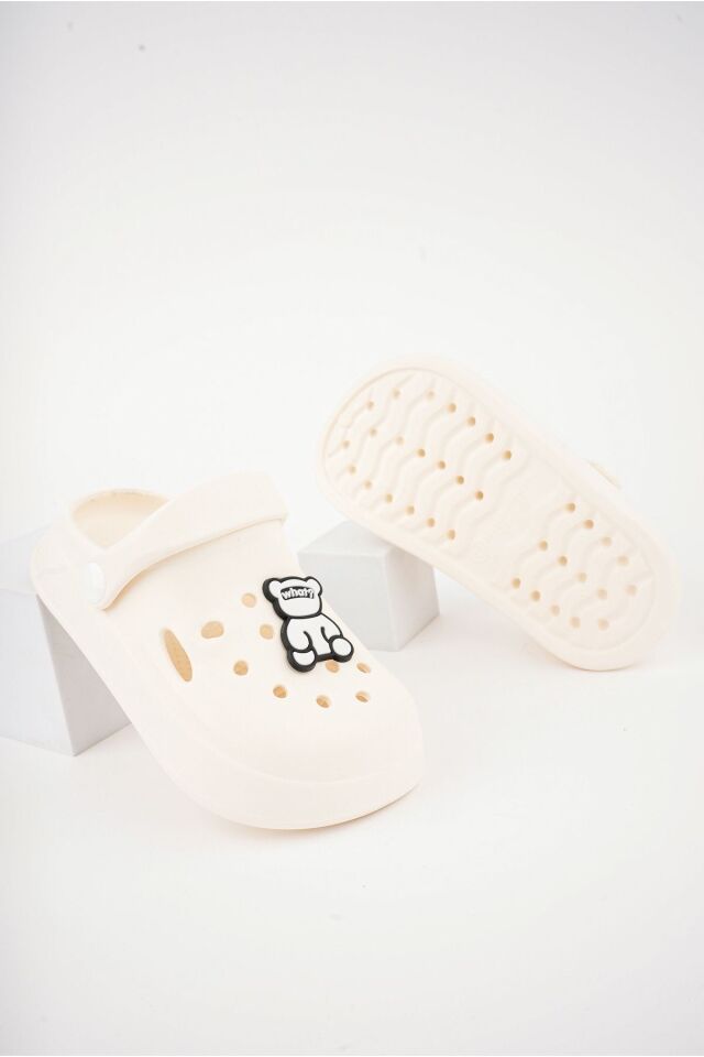 Unisex Çocuk Figürlü Sticker Sandalet-Terlik KREM - 29