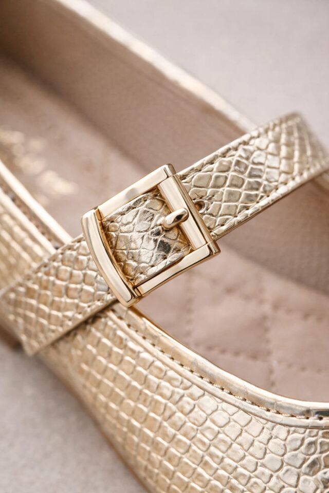 STL-108 Tokalı Babet Günlük Kadın Ayakkabı Ev Babeti ALTIN - 40