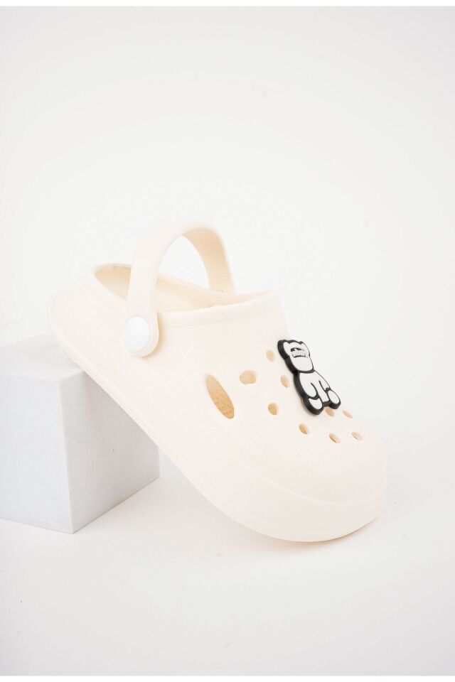 Unisex Çocuk Figürlü Sticker Sandalet-Terlik KREM - 24