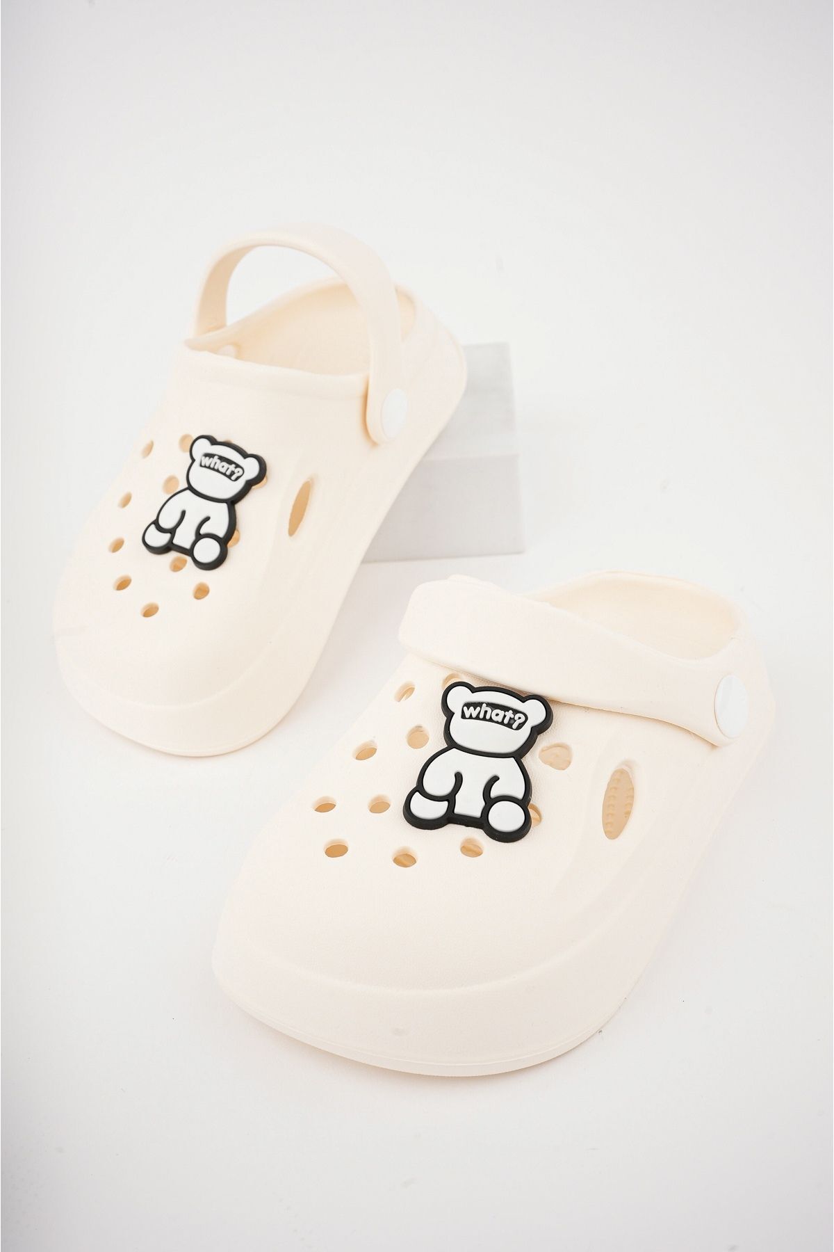 Unisex Çocuk Figürlü Sticker Sandalet-Terlik KREM - 34