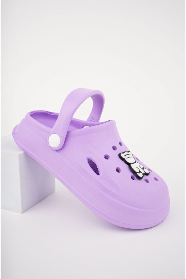 Unisex Çocuk Figürlü Sticker Sandalet-Terlik MOR - 31