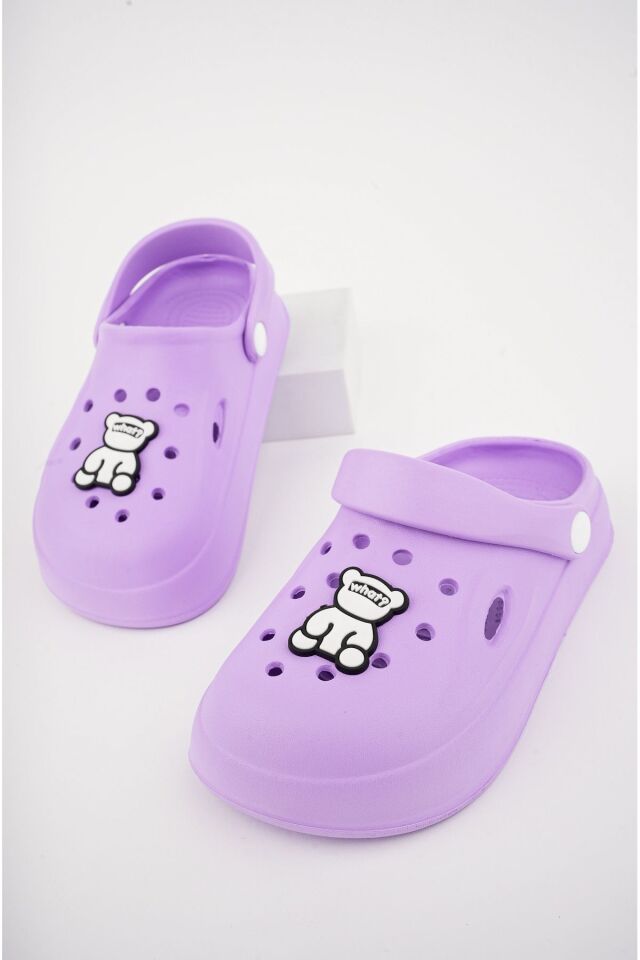 Unisex Çocuk Figürlü Sticker Sandalet-Terlik MOR - 26