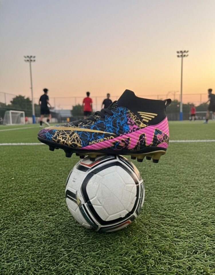 Çoraplı Krampon Çim Ve Halı Saha Futbol Ayakkabısı SİYAH-ALTIN - 38