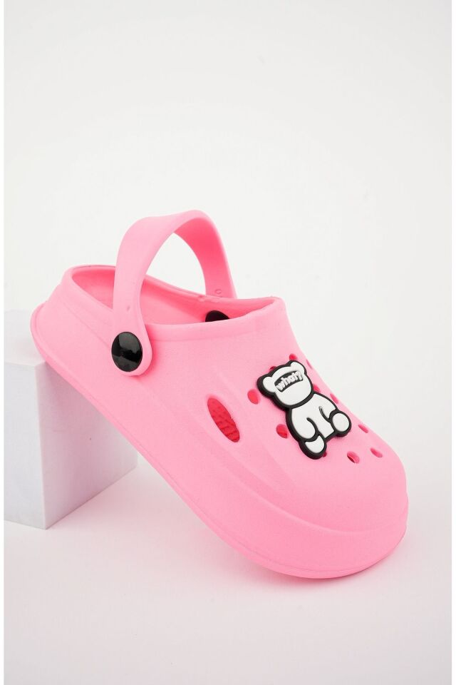 Unisex Çocuk Figürlü Sticker Sandalet-Terlik PEMBE - 28