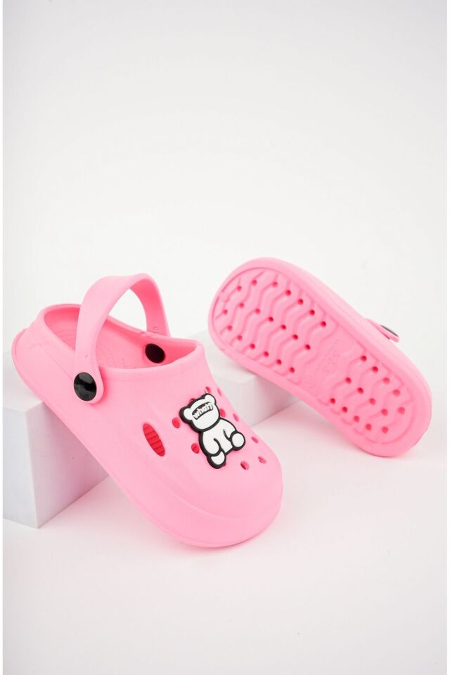 Unisex Çocuk Figürlü Sticker Sandalet-Terlik PEMBE - 35