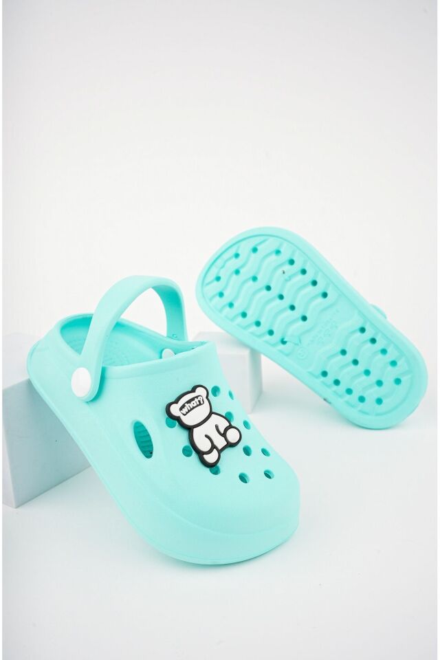 Unisex Çocuk Figürlü Sticker Sandalet-Terlik TURKUAZ - 29