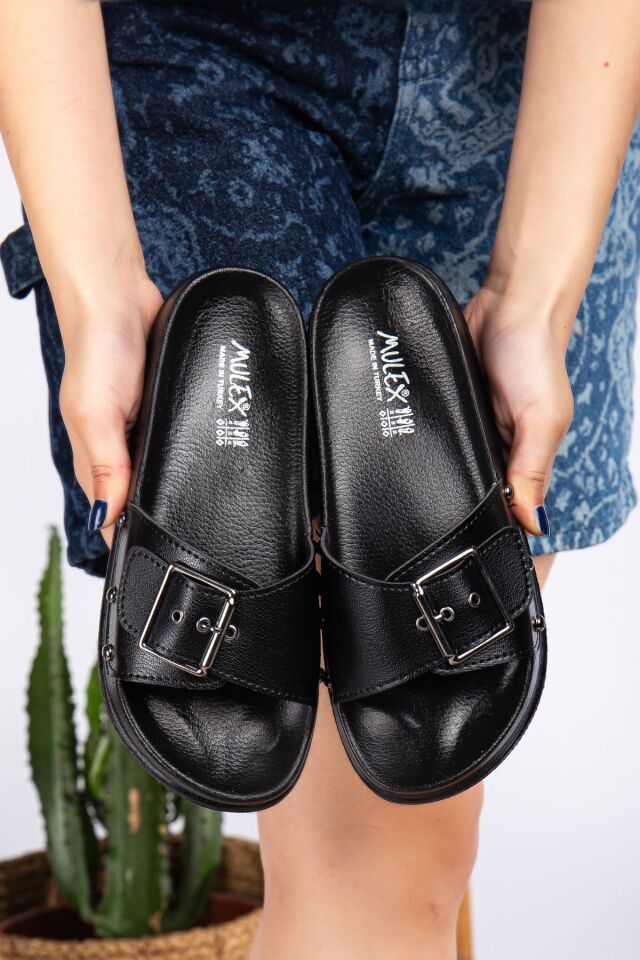 Mulex Kadın Yeni Sezon Günlük Terlik SİYAH - 36