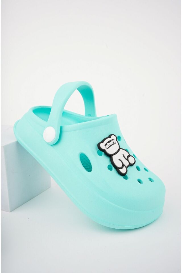 Unisex Çocuk Figürlü Sticker Sandalet-Terlik TURKUAZ - 35