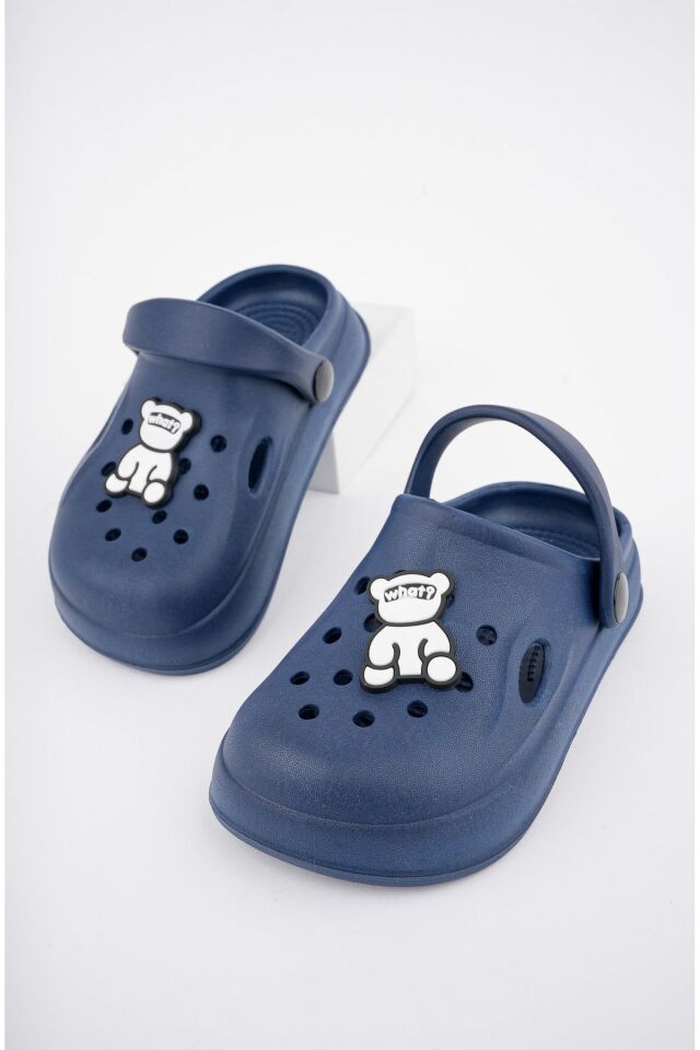 Unisex Çocuk Figürlü Sticker Sandalet-Terlik LACİVERT - 33