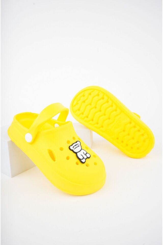 Unisex Çocuk Figürlü Sticker Sandalet-Terlik SARI - 26