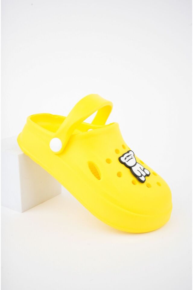 Unisex Çocuk Figürlü Sticker Sandalet-Terlik SARI - 34