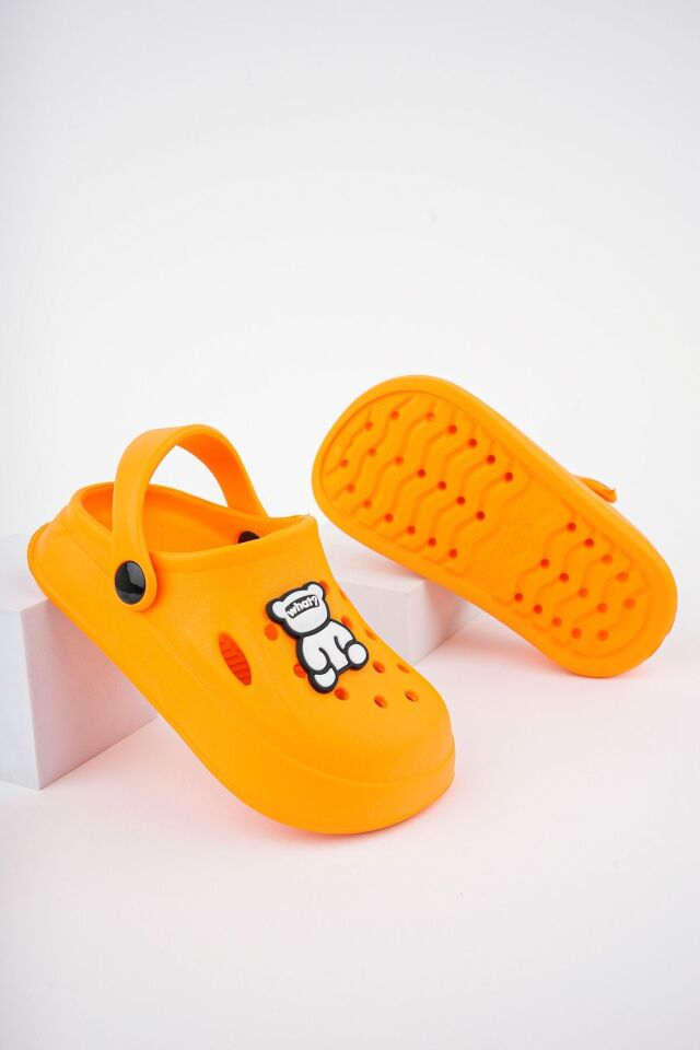 Unisex Çocuk Figürlü Sticker Sandalet-Terlik TURUNCU - 31