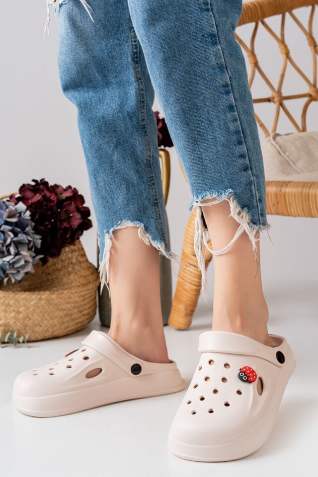 Kadın Eva Deniz Plaj Aşçı Doktor Hemşire Hastane Rahat Sandalet Terlik Uğur Böceği