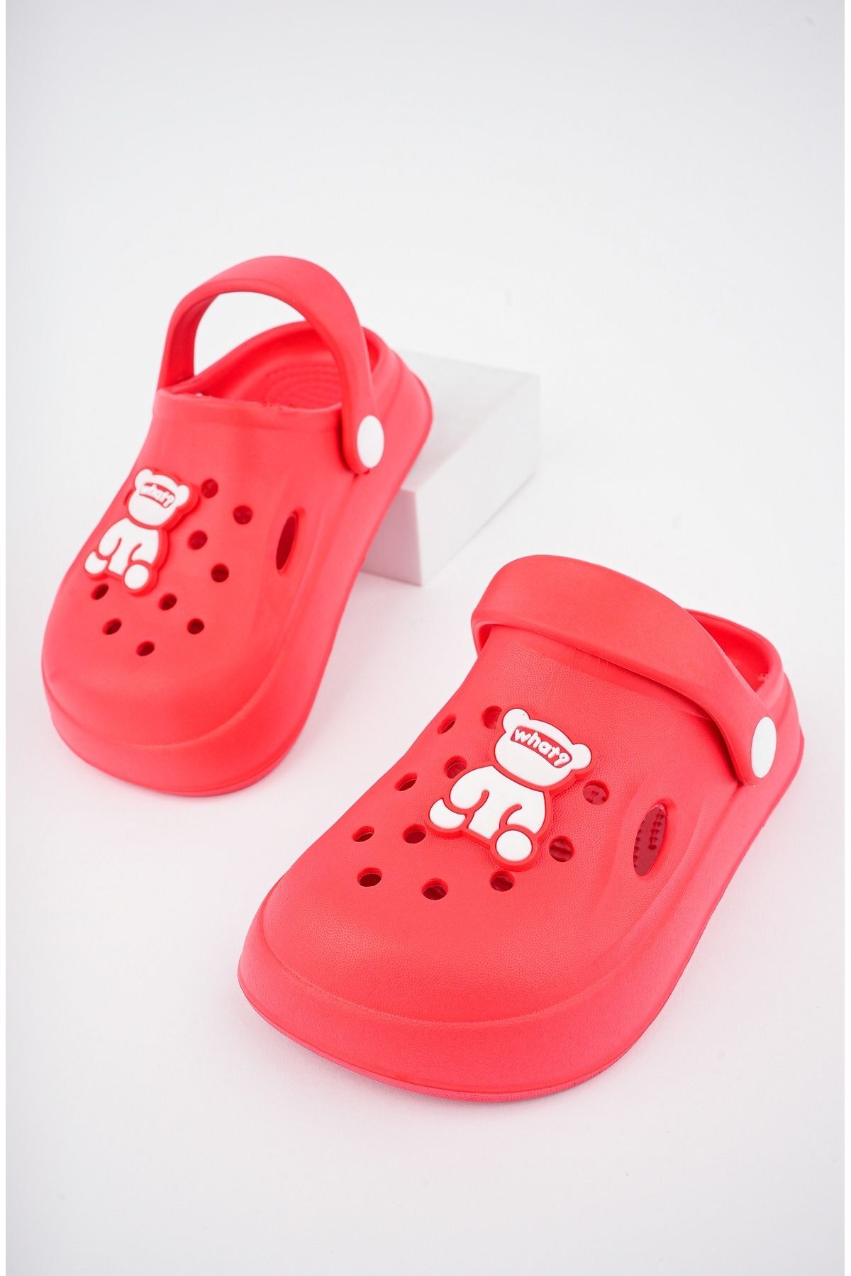 Unisex Çocuk Figürlü Sticker Sandalet-Terlik KIRMIZI - 35