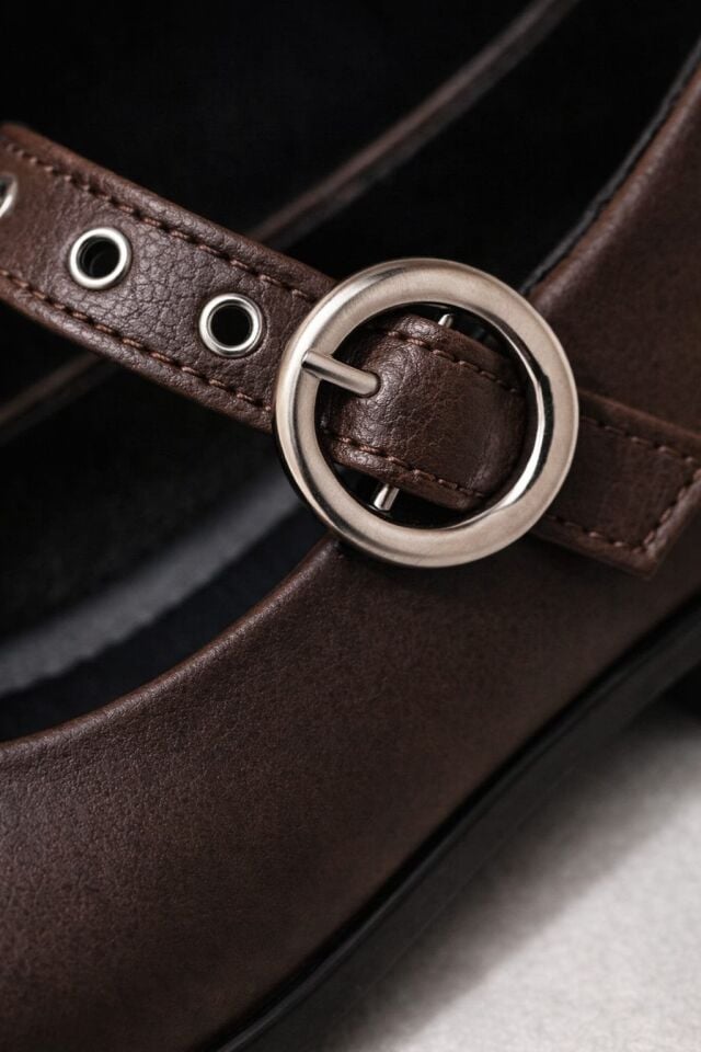 Şık Tasarım Tokalı Lastikli Klasik Babet Ayakkabı