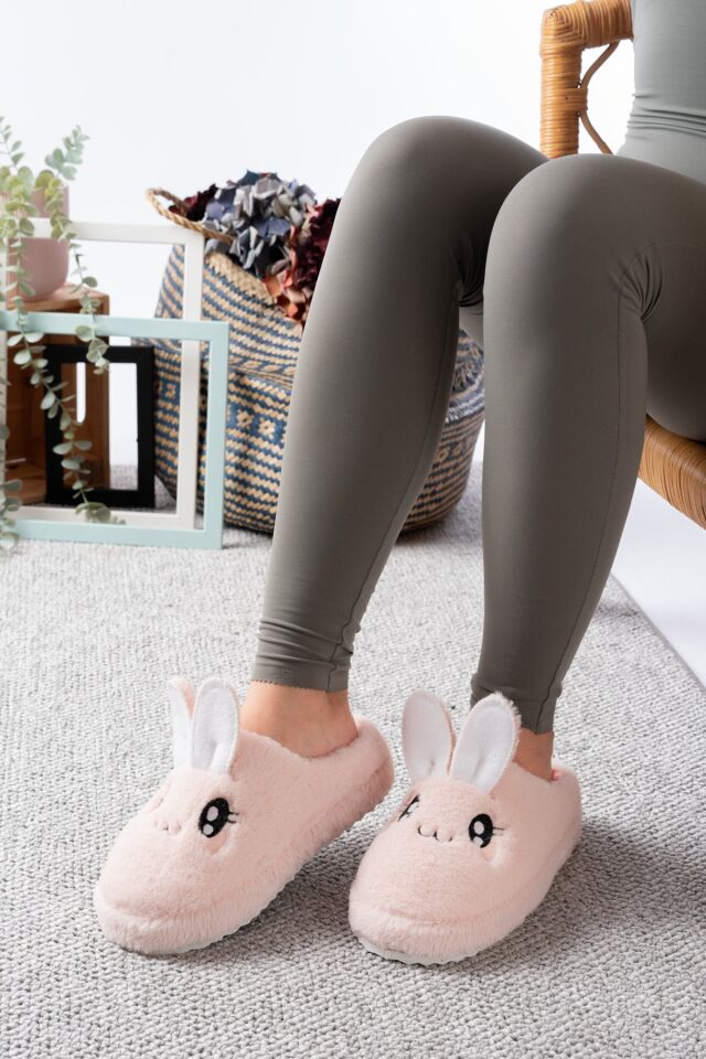 Pofuduk Hayvan Figürlü Panduf Kadın Ev Terliği Bohça Terliği Misafir Terliği PUDRA - 38-39