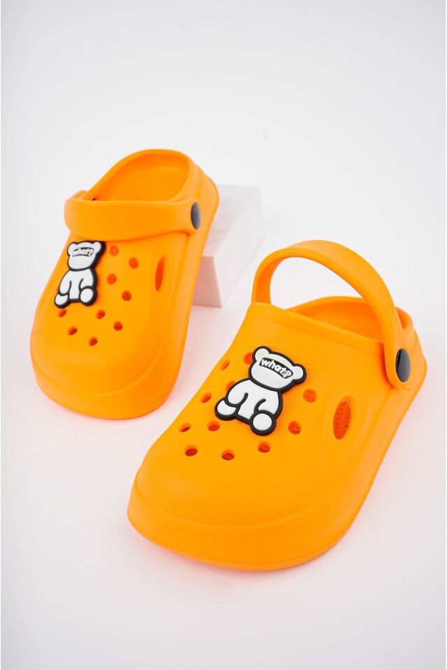 Unisex Çocuk Figürlü Sticker Sandalet-Terlik TURUNCU - 30