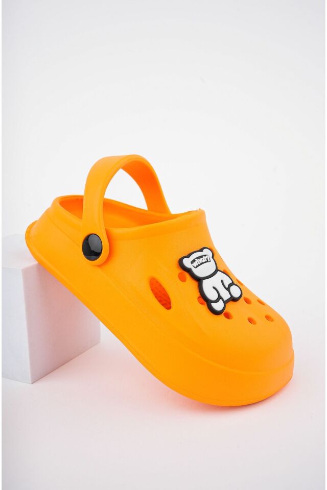 Unisex Çocuk Figürlü Sticker Sandalet-Terlik TURUNCU - 30