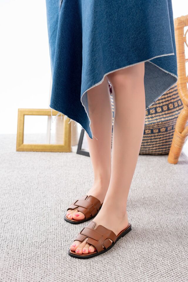 Kadın Yazlık Plaj Sokak Ev Içi Terlik TABA - 40