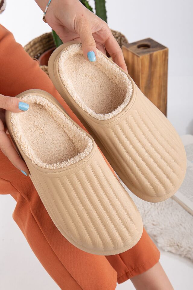 Kapalı Içi Yünlü Unisex Ev Terliği Kışlık Terlik Su Geçirmez