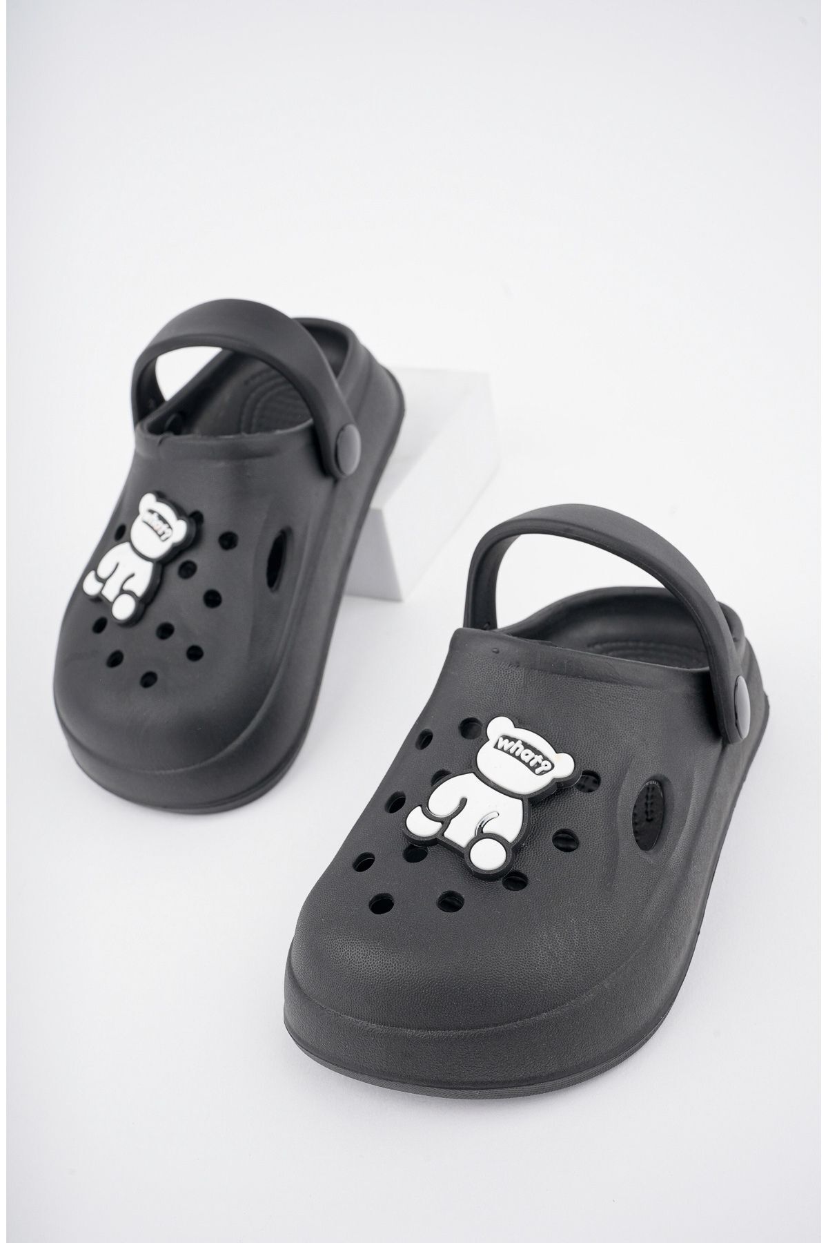 Unisex Çocuk Figürlü Sticker Sandalet-Terlik SİYAH - 29