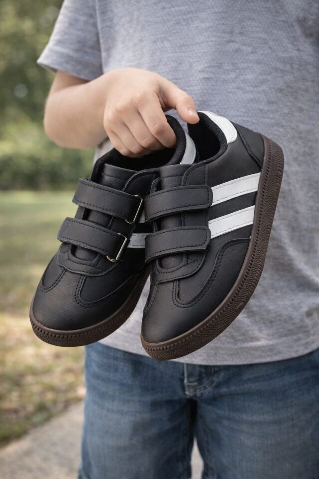 Kids Unisex Çocuk Spor Ayakkabı Sneakers SİYAH - BEYAZ - 32