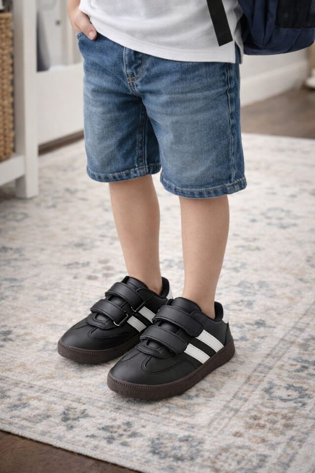 Kids Unisex Çocuk Spor Ayakkabı Sneakers SİYAH - BEYAZ - 30